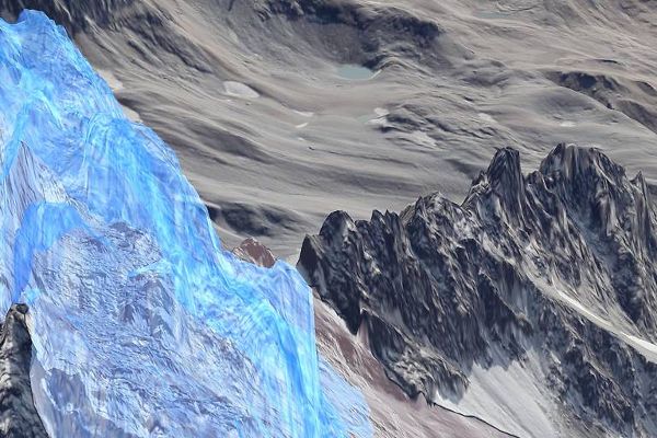 Simulation des Felssturzes Fluchthorn 