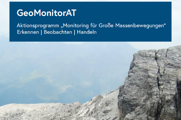 Titelbild des Aktionsprogramms GeoMonitorAT zu Großen Massenbewegungen in Österreich 