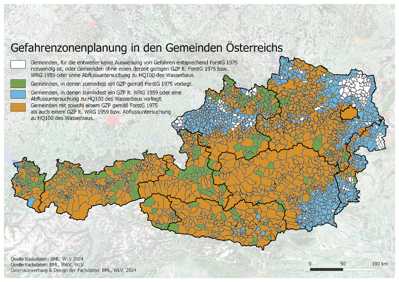 Gefahrenzonenpläne in Österreichs Gemeinden nach Forstgesetz oder Wasserrechtsgesetz