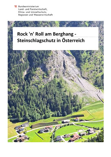 Broschüre über Steinschlagschutz in Österreich.